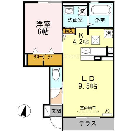 角井田ハウス 102号室の間取り図