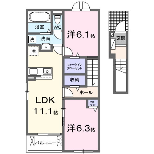 アネックス益田Ｎ 205号室の間取り図