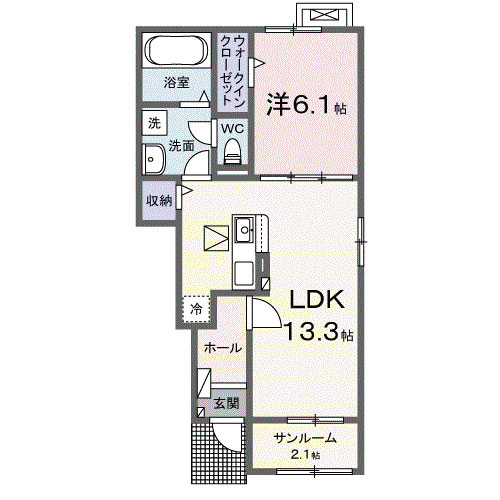 ラビアンローゼ・シャルムII 103号室の間取り図