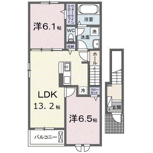 ラビアンローゼ・シャルムII 201号室の間取り図