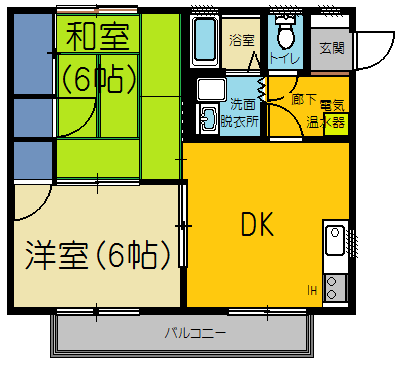 夢ハイツ東町 2Aの間取り図