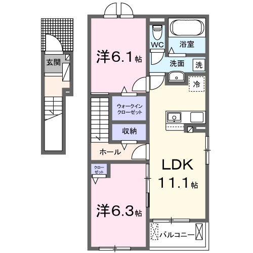 アネックス益田Ｎ 201号室の間取り図