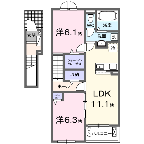 アネックス益田Ｎ 202号室の間取り図