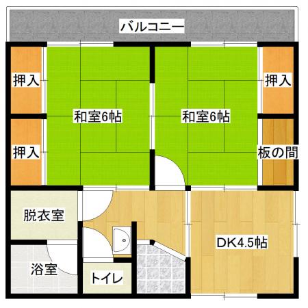 テンションあけぼの 201号室の間取り図