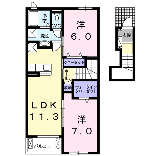 ドエル　Ｆ．Ｔ．Ｋ　Ⅰ番館 202号室の間取り図
