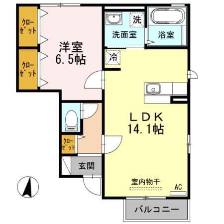 アクイールA棟 103号室の間取り図