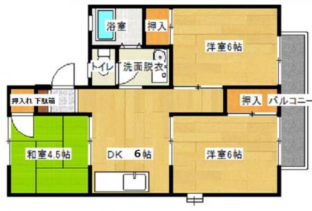 ハイユニメントL 102号室の間取り図