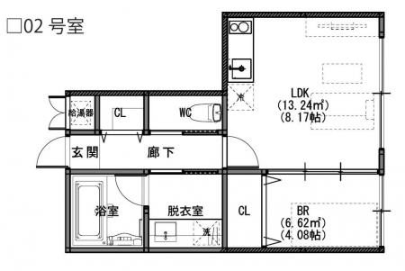 RESIDENCE on the TRUSS 02号室の間取り図