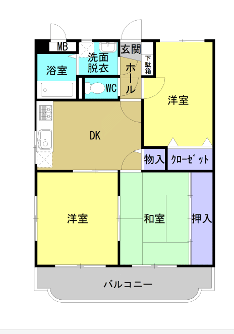 ユーミー遠田 101号室の間取り図