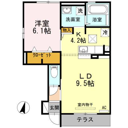 角井田ハウス 101号室の間取り図