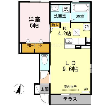 角井田ハウス 105号室の間取り図